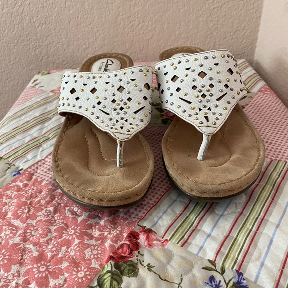 CLARKS ARTISAN Newland Dazzle Wedge Sandals Sz 9M. - Picture 8 of 11